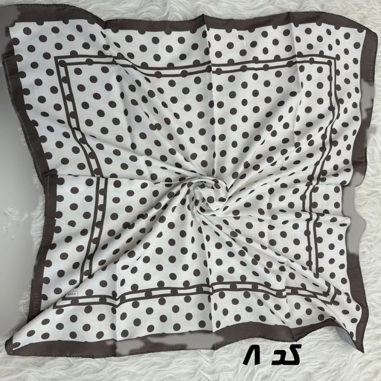 مینی اسکارف قهوهای نخ طرحبندی 65×65 سانتیمتر بدون آبرفت و رنگ رفت