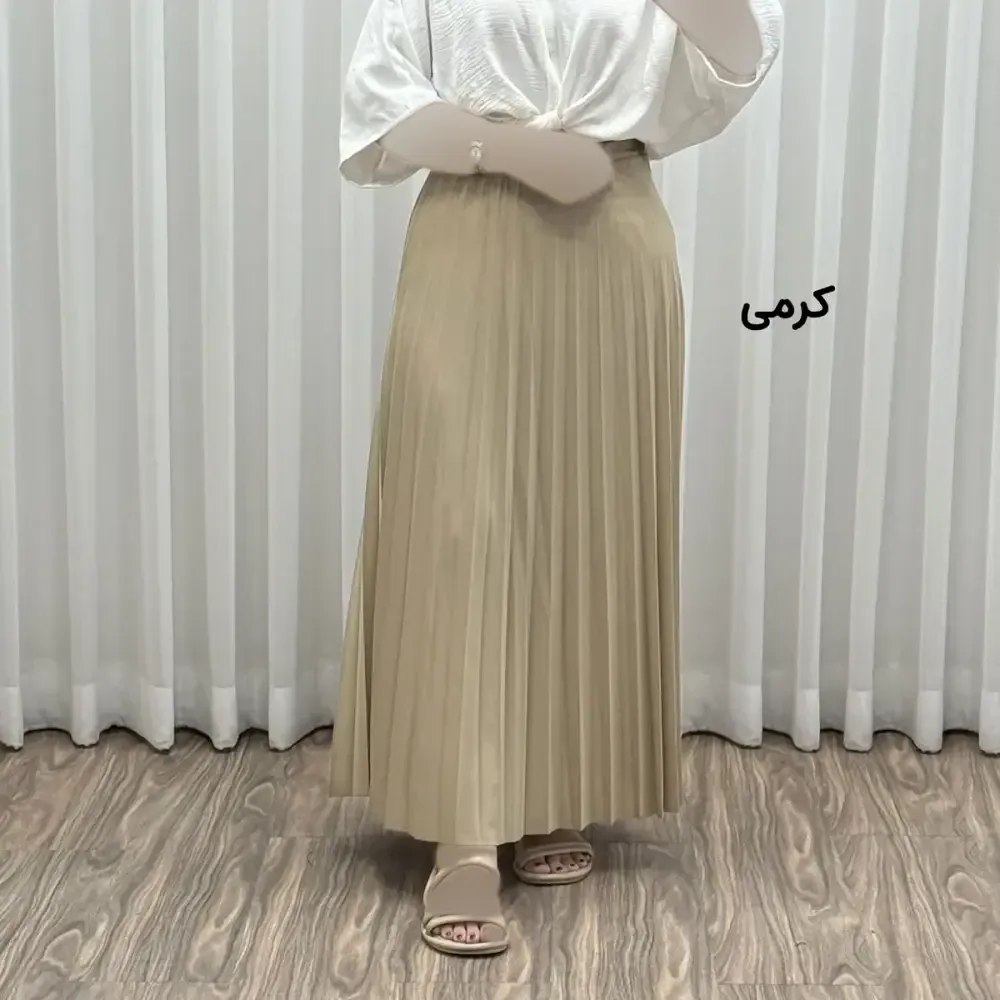 دامن پلیسه زنانه جودون گرم بالا فری سایز (36 تا 46) بدون آستر 6 رنگ