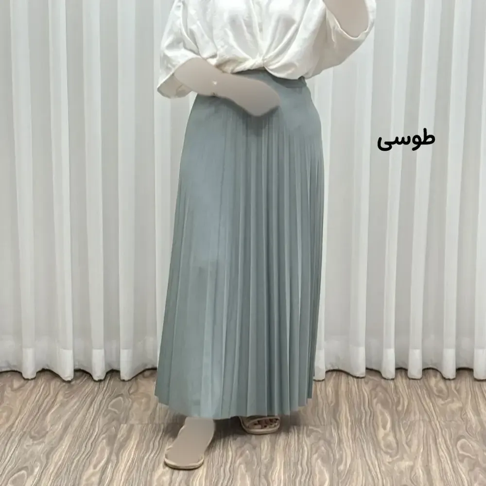 دامن پلیسه زنانه جودون گرم بالا فری سایز (36 تا 46) بدون آستر 6 رنگ